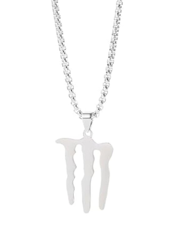 Other - ENERGY DRINK NECKLACE - Stainless Steel "M" Logo Pendant with 23" Chain (Silver)